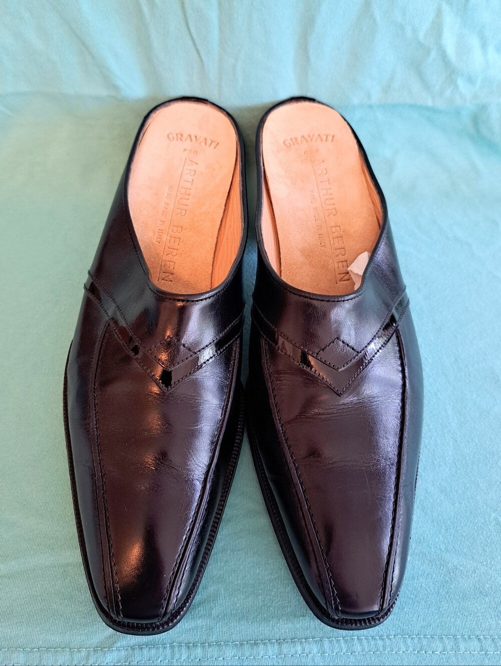 GRAVATI for Arthur Berens Black Leather Slip On Mules Shoes  - 7.5